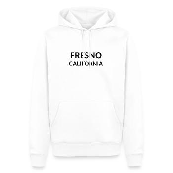 Fresno, Californie, États-Unis - Sweat à capuche Premium bio Homme - blanc - Devant - Nico (187cm)