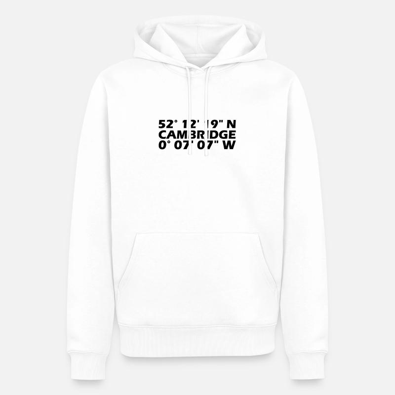 Coordonnées de Cambridge - Sweat à capuche Premium bio Homme - blanc
