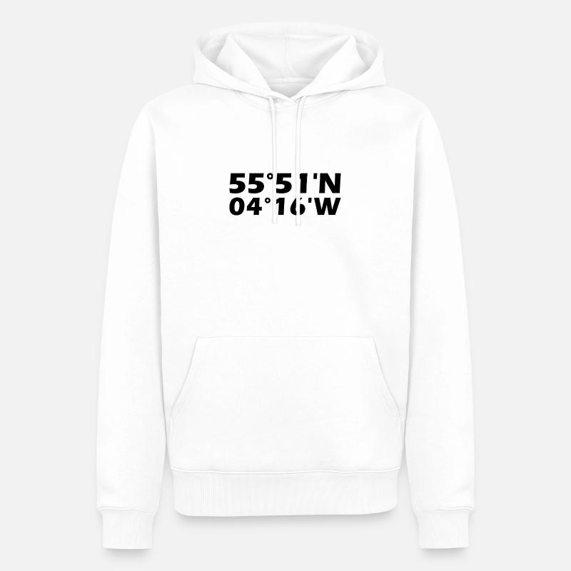 Coordonnées de Glasgow - Sweat à capuche Premium bio Homme - blanc