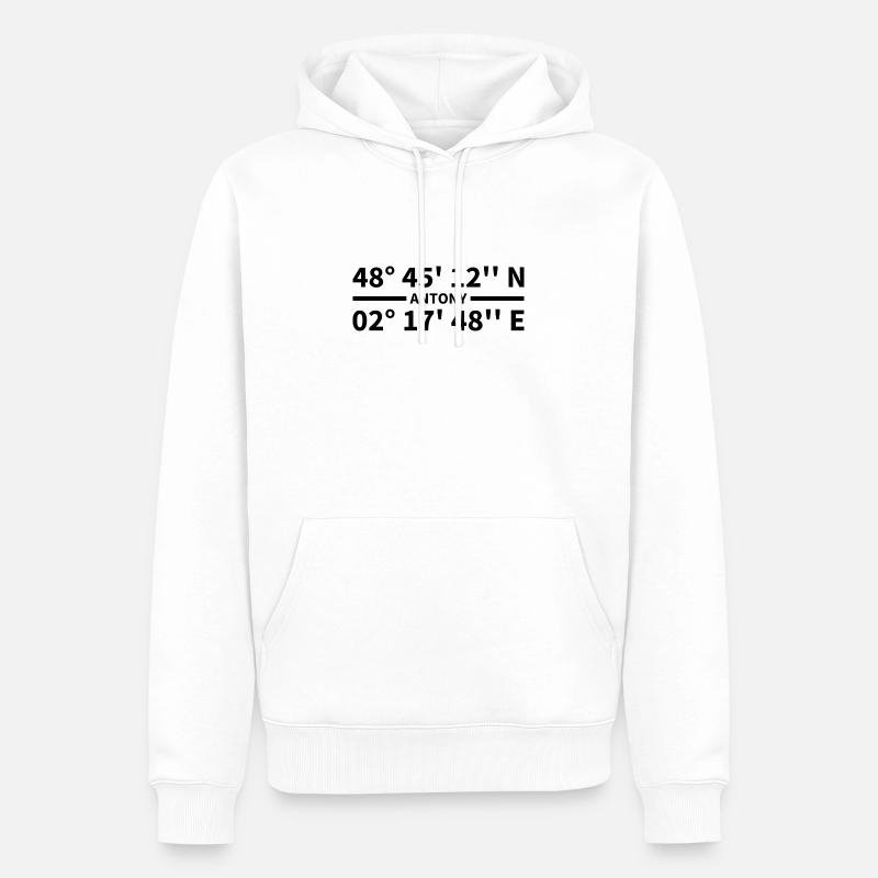 Coordonnées d’Antony - Sweat à capuche Premium bio Homme - blanc