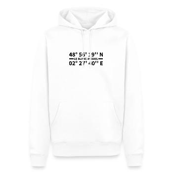Le Blanc-Mesnil Koordinaten - Männer Premium Bio Hoodie - Weiß - Vorne - Nico (187cm)