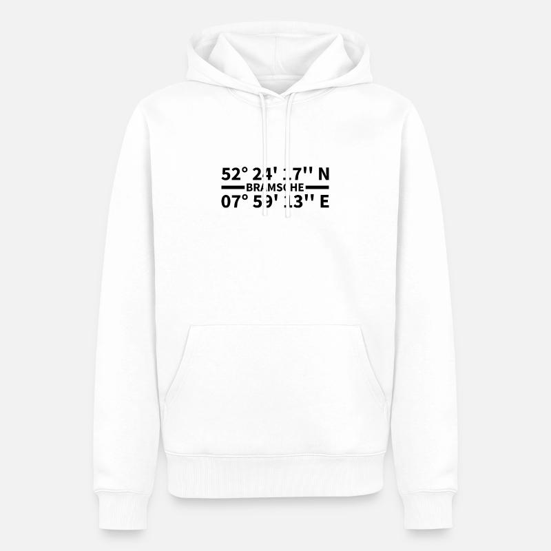 Coordonnées de Bram - Sweat à capuche Premium bio Homme - blanc