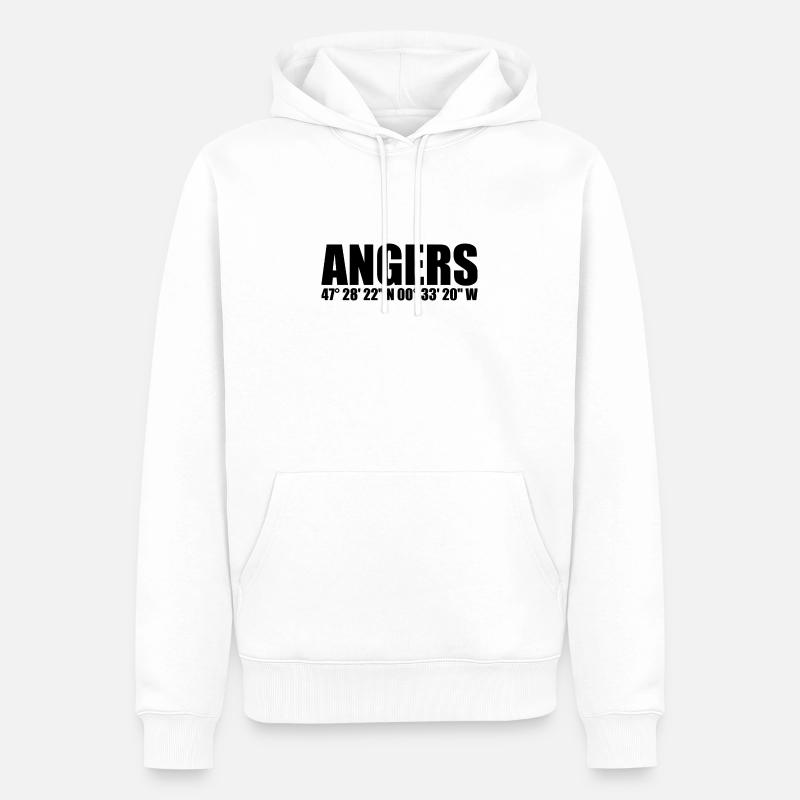 Coordonnées d’Angers - Sweat à capuche Premium bio Homme - blanc
