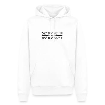 Coordonnées d’Utrecht - Sweat à capuche Premium bio Homme - blanc - Devant - Nico (187cm)