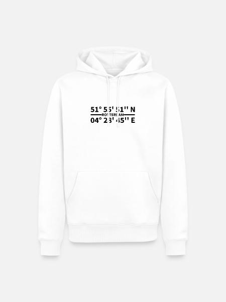 Coordonnées de Rotterdam - Sweat à capuche Premium bio Homme - blanc