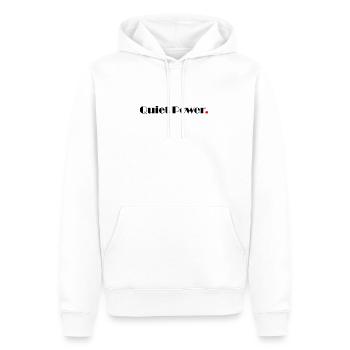 Quiet Power - Männer Premium Bio Hoodie - Weiß - Vorne - Nico (187cm)