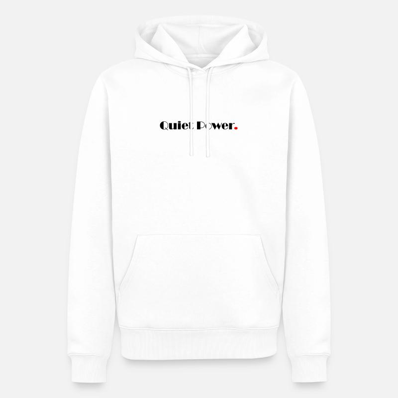 Puissance silencieuse - Sweat à capuche Premium bio Homme - blanc