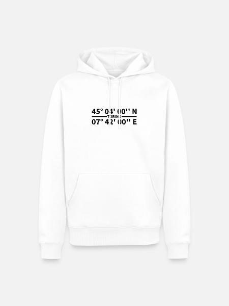 Coordonnées de Turin - Sweat à capuche Premium bio Homme - blanc