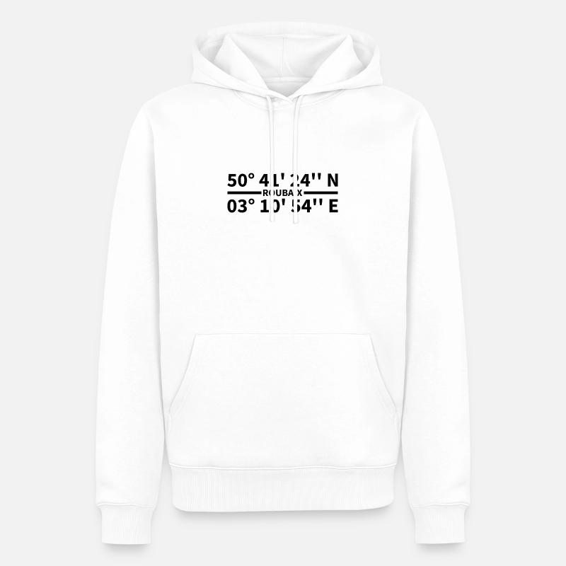 Coordonnées de Roubaix - Sweat à capuche Premium bio Homme - blanc