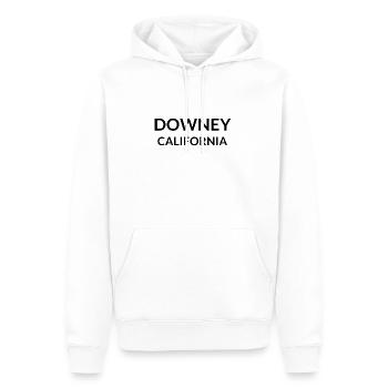 Downey, Californie, États-Unis - Sweat à capuche Premium bio Homme - blanc - Devant - Nico (187cm)