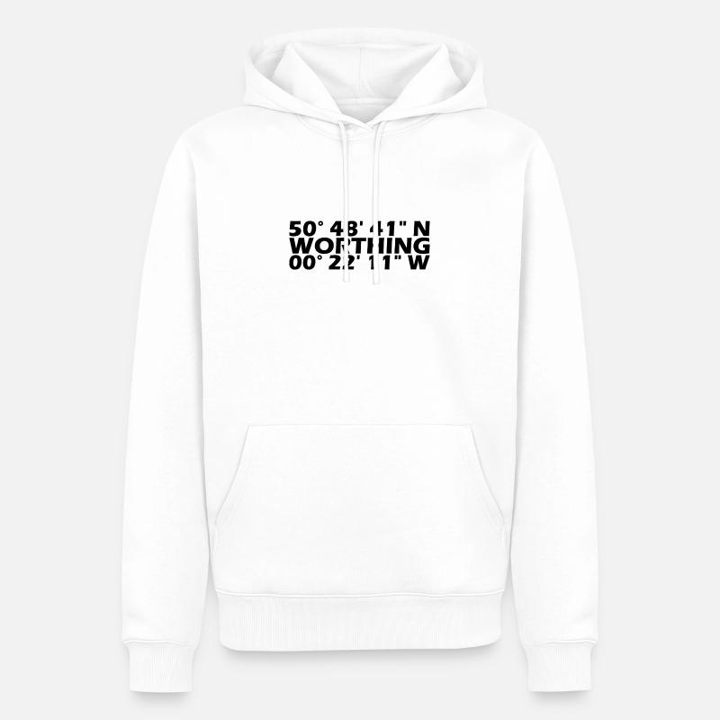 Coordonnées dignes - Sweat à capuche Premium bio Homme - blanc