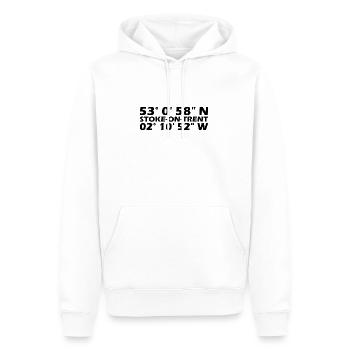 Coordonnées de Stoke-on-Trent - Sweat à capuche Premium bio Homme - blanc - Devant - Nico (187cm)