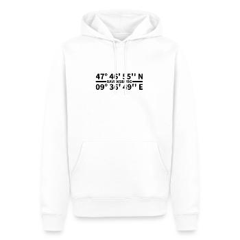 Ravensburg Koordinaten - Männer Premium Bio Hoodie - Weiß - Vorne - Nico (187cm)