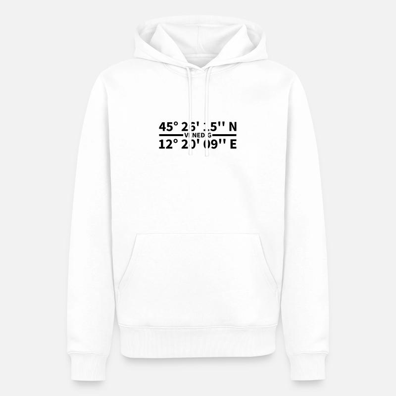 Coordonnées de Venise - Sweat à capuche Premium bio Homme - blanc