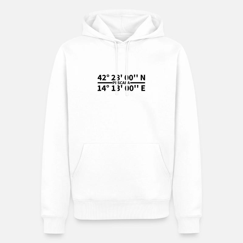 Coordonnées de Pescara - Sweat à capuche Premium bio Homme - blanc
