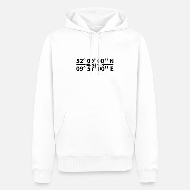 Coordonnées de Hildesheim - Sweat à capuche Premium bio Homme - blanc