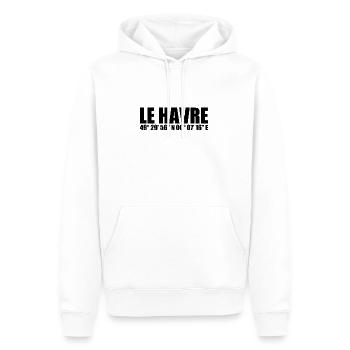 Le Havre Koordinaten - Männer Premium Bio Hoodie - Weiß - Vorne - Nico (187cm)