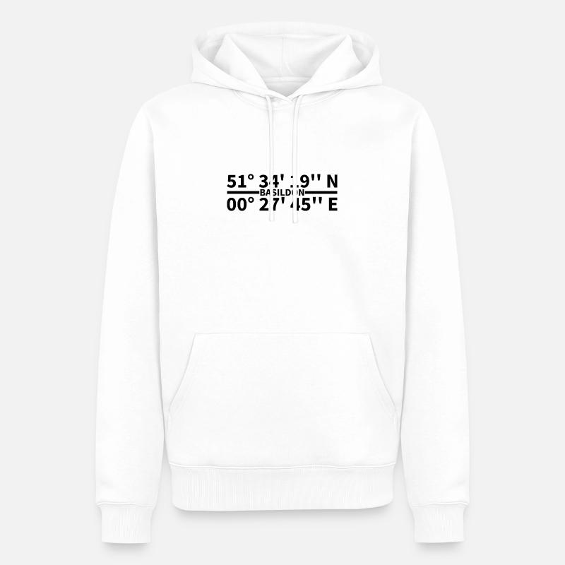 Coordonnées de Basildon - Sweat à capuche Premium bio Homme - blanc