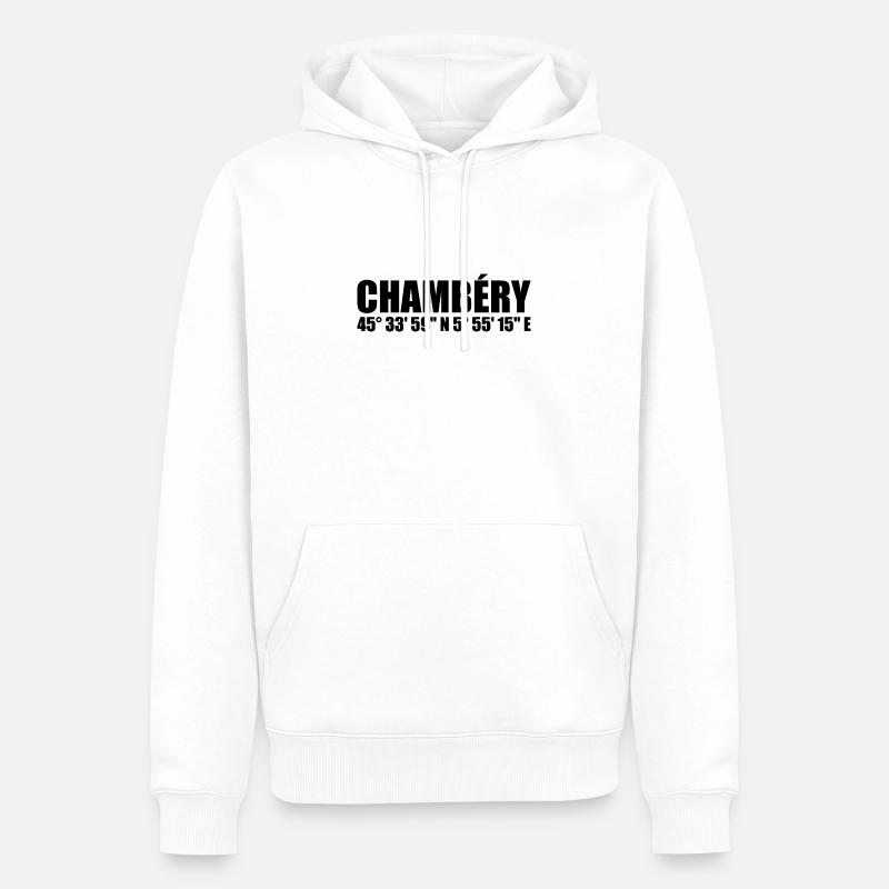 Coordonnées de Chambéry - Sweat à capuche Premium bio Homme - blanc