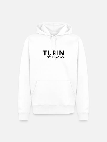 Turin coordinates - Men’s Premium Organic Hoodie - white