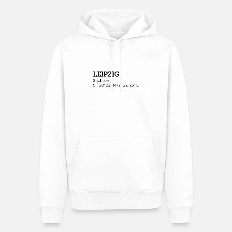les coordonnées Leipzig Saxe - Sweat à capuche Premium bio Homme - blanc