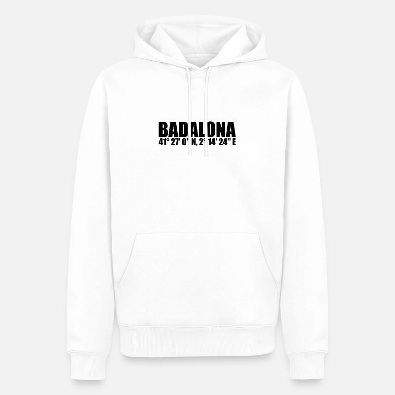 Coordonnées de Badalona - Sweat à capuche Premium bio Homme - blanc