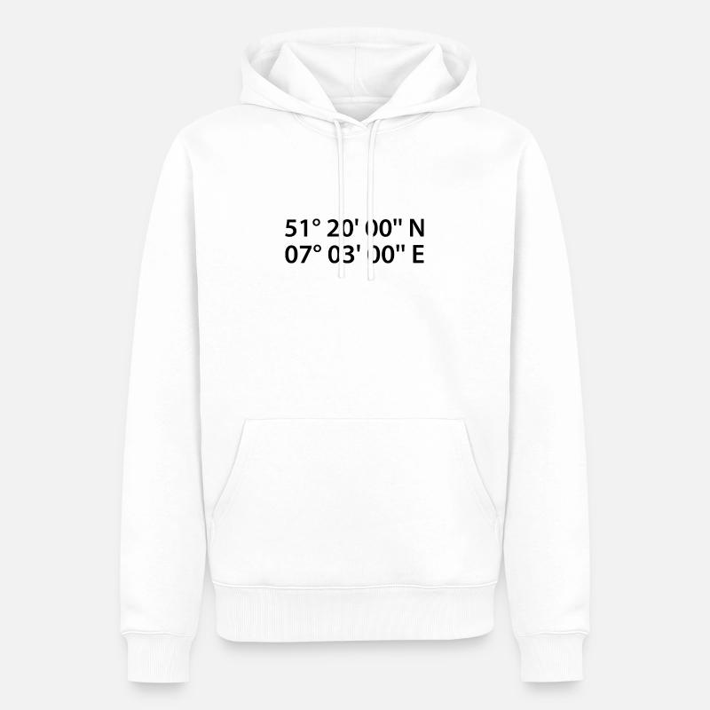 Coordonnées de Velbert - Sweat à capuche Premium bio Homme - blanc