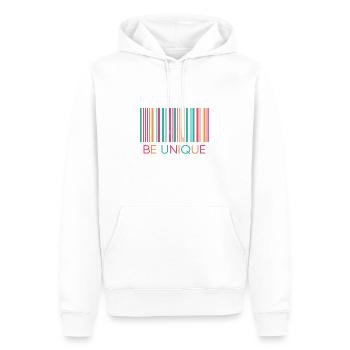 Code à barres unique LGBT Unique - Sweat à capuche Premium bio Homme - blanc - Devant - Nico (187cm)