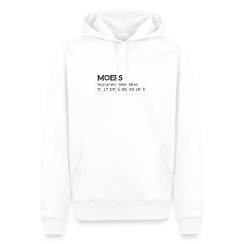 les coordonnées de Moers, Rhénanie-du-Nord-Westphalie - Sweat à capuche Premium bio Homme - blanc - Devant - Nico (187cm)