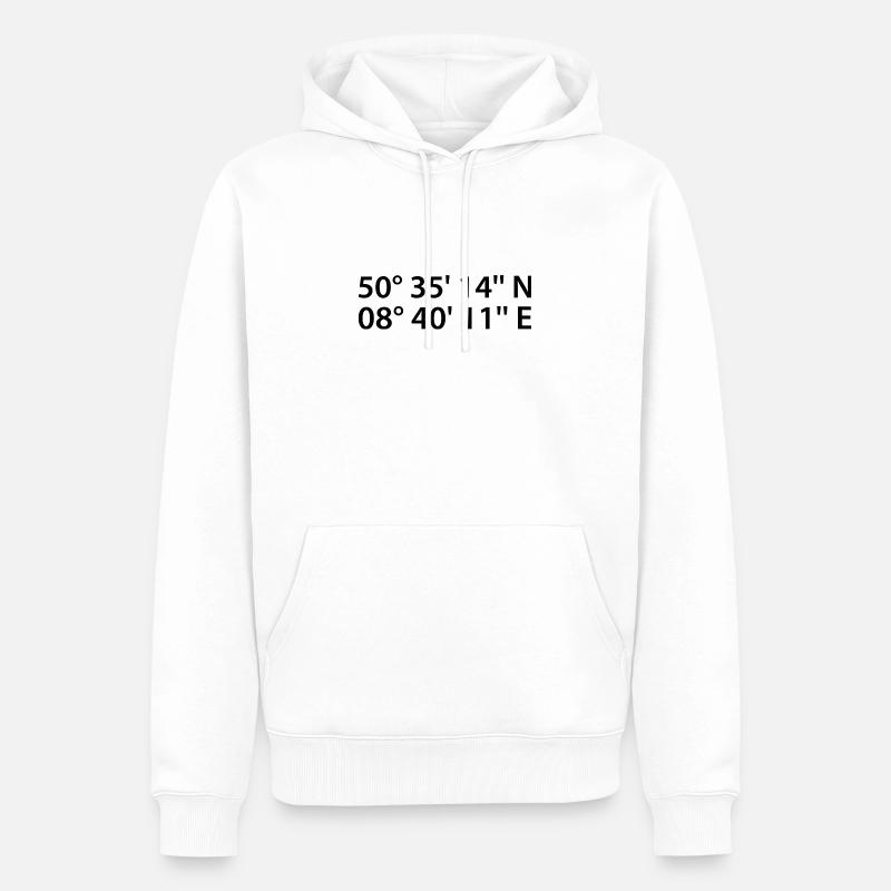 Coordonnées de coulée - Sweat à capuche Premium bio Homme - blanc