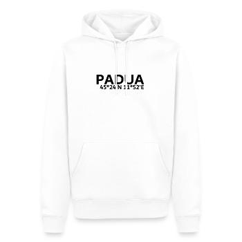 Padua Koordinaten - Männer Premium Bio Hoodie - Weiß - Vorne - Nico (187cm)