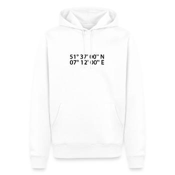 Recklinghausen Koordinaten - Männer Premium Bio Hoodie - Weiß - Vorne - Nico (187cm)