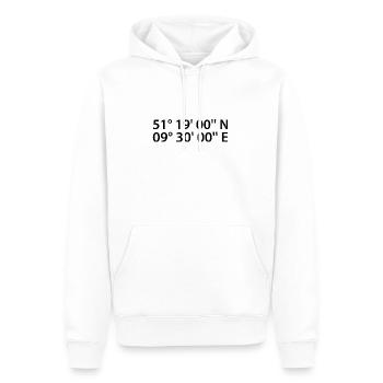 Coordonnées de Kassel - Sweat à capuche Premium bio Homme - blanc - Devant - Nico (187cm)