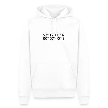 Cambridge Koordinaten - Männer Premium Bio Hoodie - Weiß - Vorne - Nico (187cm)