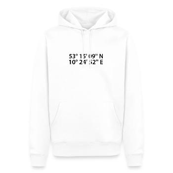 Coordonnées de Lüneburg - Sweat à capuche Premium bio Homme - blanc - Devant - Nico (187cm)