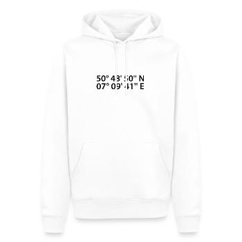 Troisdorf Koordinaten - Männer Premium Bio Hoodie - Weiß - Vorne - Nico (187cm)