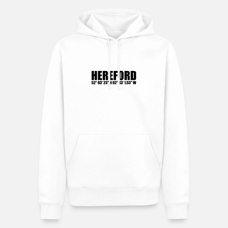 Coordonnées Hereford - Sweat à capuche Premium bio Homme - blanc