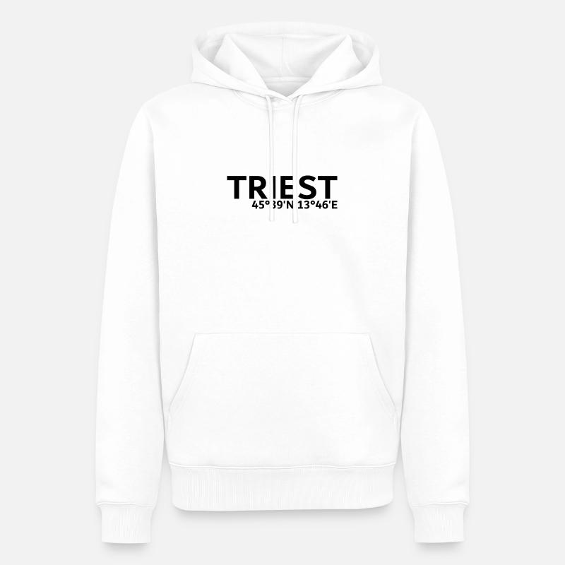 Coordonnées de Trieste - Sweat à capuche Premium bio Homme - blanc