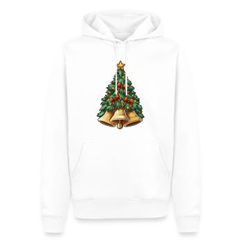 Weihnachtsbaum mit Glocken plus Deko - Männer Premium Bio Hoodie - Weiß - Vorne - Nico (187cm)