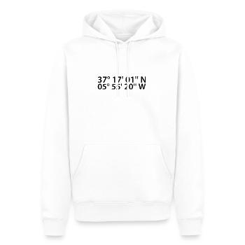 Dos Hermanas Koordinaten - Männer Premium Bio Hoodie - Weiß - Vorne - Nico (187cm)