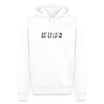 Granada Koordinaten - Männer Premium Bio Hoodie - Weiß - Vorne - Nico (187cm)