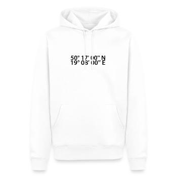 Sosnowiec Koordinaten - Männer Premium Bio Hoodie - Weiß - Vorne - Nico (187cm)