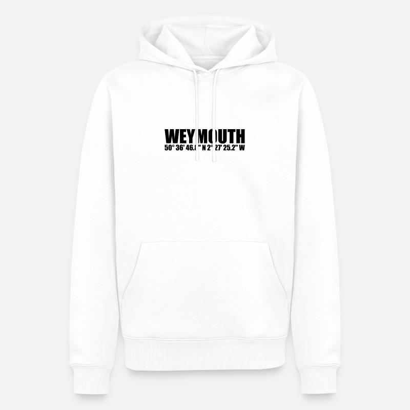 Coordonnées de Weymouth - Sweat à capuche Premium bio Homme - blanc