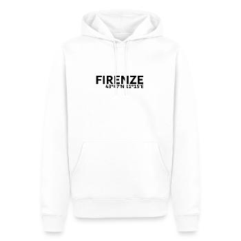 Firenze Koordinaten - Männer Premium Bio Hoodie - Weiß - Vorne - Nico (187cm)