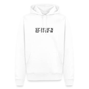Manchester Koordinaten - Männer Premium Bio Hoodie - Weiß - Vorne - Nico (187cm)