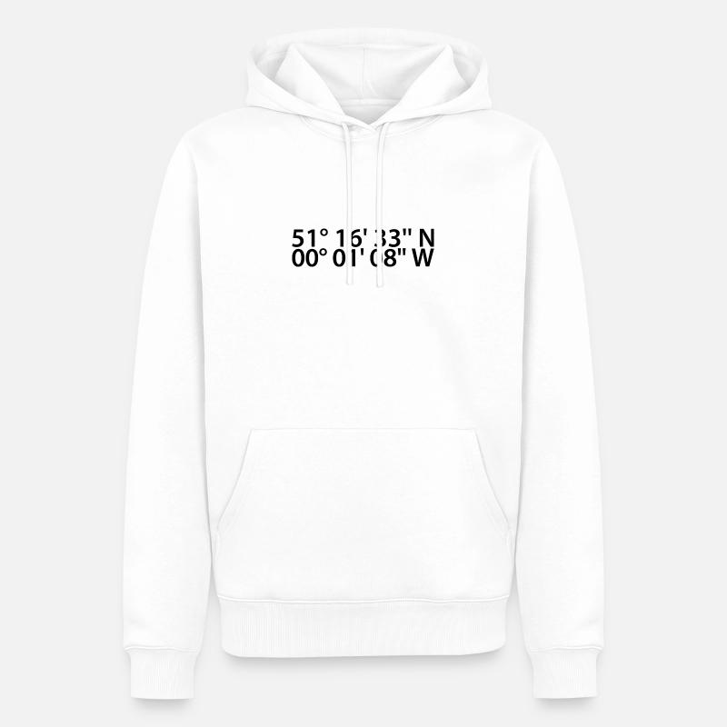 Coordonnées de Maidstone - Sweat à capuche Premium bio Homme - blanc