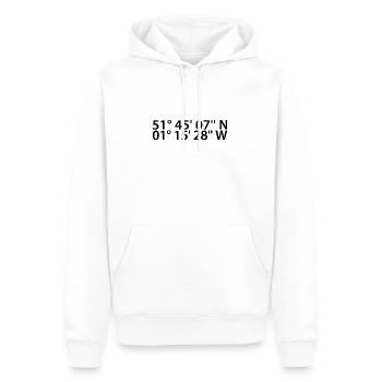 Oxford Koordinaten - Männer Premium Bio Hoodie - Weiß - Vorne - Nico (187cm)