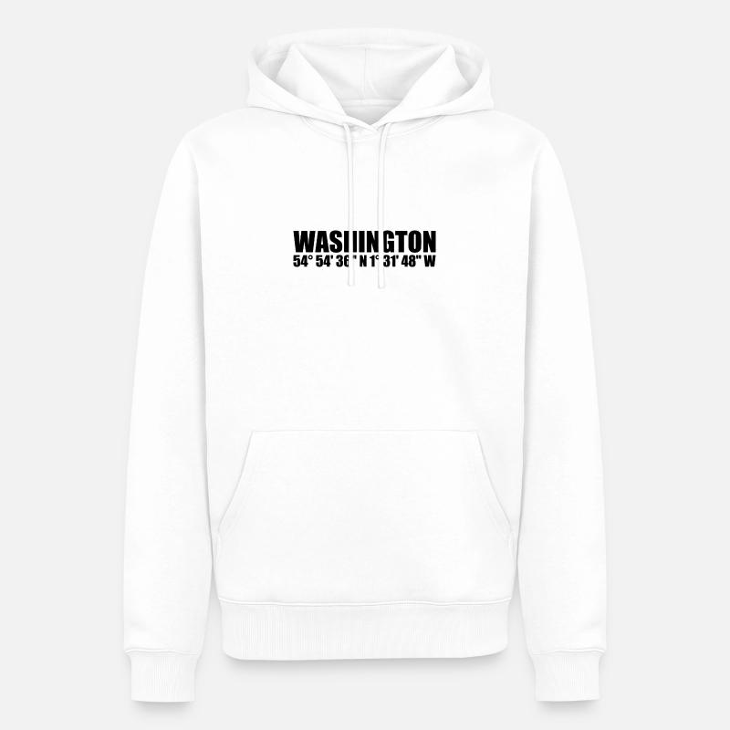 Coordonnées de Washington - Sweat à capuche Premium bio Homme - blanc