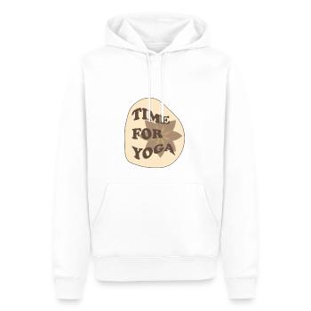 C’est l’heure du yoga - Sweat à capuche Premium bio Homme - blanc - Devant - Nico (187cm)