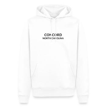 Concord, Caroline du Nord, États-Unis - Sweat à capuche Premium bio Homme - blanc - Devant - Nico (187cm)